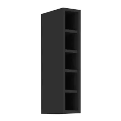   Felső polcos szekrény, fekete, ARAKA/MENZO/SIBER 15 G-72 OTW