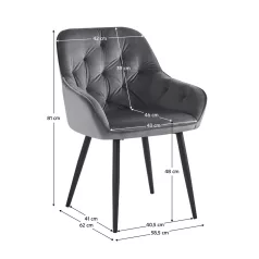 Design fotel, szürke Velvet szövet, VERIO