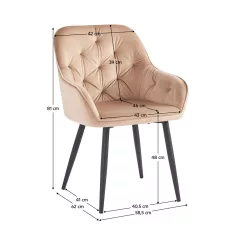 Fotel, világosbarna/fekete, VERIO