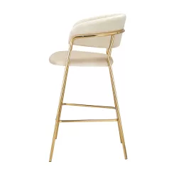   Design bárszék, bézs Velvet szövet/gold króm arany, DASMIN TYP 2
