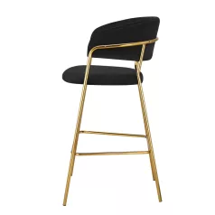   Design bárszék, fekete Velvet szövet/gold króm arany, DASMIN TYP 2