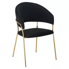  Design étkezőszék, fekete Velvet szövet/gold króm arany, DASMIN TYP 1
