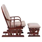 Hintaszék lábtartóval, dió/bézs, TALMAN