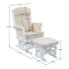 Hintaszék lábtartóval, fehér/krém, SAFORD