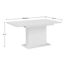 Kihúzható étkezőasztal, fehér, 160-200x90 cm, BOBA