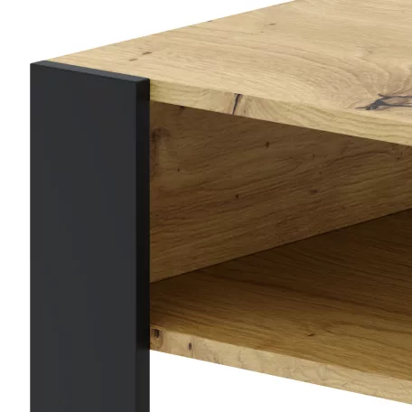 Dohányzóasztal, artisan tölgy/fekete, CARA 1