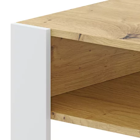 Dohányzóasztal, artisan tölgy/fehér, CARA 1