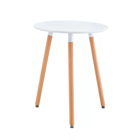 Étkezőasztal, fehér/bükk, átmérő 60 cm, ELCAN NEW TYP 1