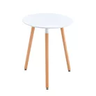 Étkezőasztal, fehér/bükk, átmérő 60 cm, ELCAN NEW TYP 1