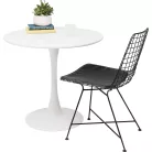 Étkezőasztal, kerek, fehér, matt, átmérő 80 cm, REVENTON NEW