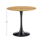 Étkezőasztal, kerek, tölgy/fekete, átmérő 110 cm, REVENTON NEW