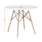 Étkezőasztal,  fehér/bükk, átmérő 80 cm, GAMIN 2 NEW 80