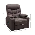 Állítható masszázs fotel, barna, HUDSON