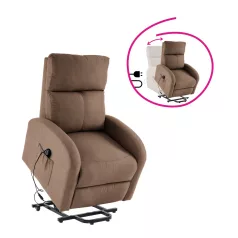 Állítható relaxációs fotel, világosbarna, NERIS