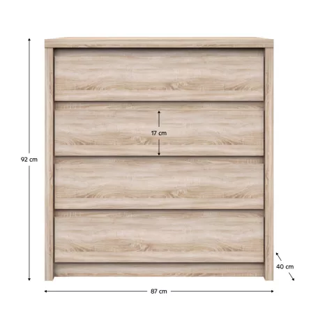Komód 4S, sonoma tölgy, NORTY TYP 21