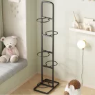 Labdatartó állvány, fekete, fém, LOBY