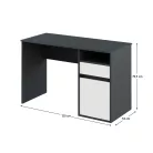 PC asztal, grafit/fehér, BILI NEW
