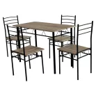 Étkezőgarnitúra 1+4, sonoma tölgy/fekete, MAKO