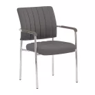 Tárgyalószék, szürkésbarna Taupe, ekobőr/króm, FLORIN