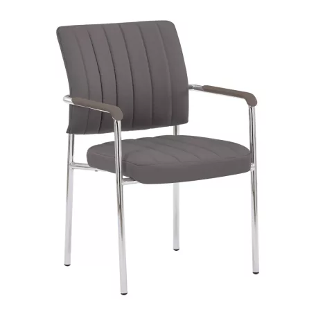 Tárgyalószék, szürkésbarna Taupe, ekobőr/króm, FLORIN