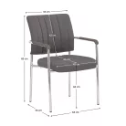 Tárgyalószék, szürkésbarna Taupe, ekobőr/króm, FLORIN