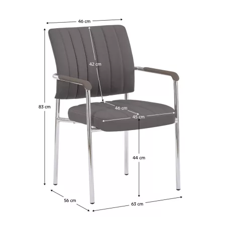 Tárgyalószék, szürkésbarna Taupe, ekobőr/króm, FLORIN