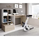 Számítógépasztal, artisan tölgy/fehér, NEREO NEW