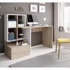 Számítógépasztal, artisan tölgy/fehér, NEREO NEW