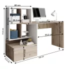 Számítógépasztal, artisan tölgy/fehér, NEREO NEW