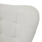 Fotel lábtartóval, fehér Velvet szövet/fekete, HABEN