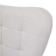 Fotel lábtartóval, fehér Velvet szövet/fekete, HABEN