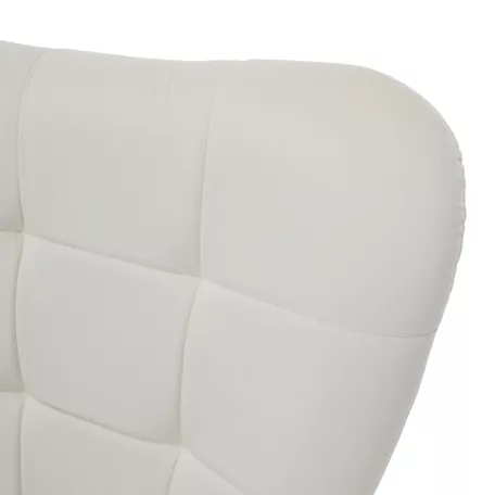 Fotel lábtartóval, fehér Velvet szövet/fekete, HABEN