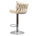 Design bárszék, bézs Velvet szövet/króm, BRIN