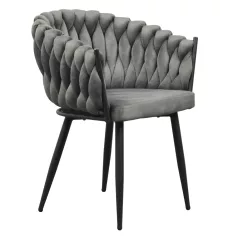 Étkezőszék, sötétszürke Velvet szövet/fekete, BLER