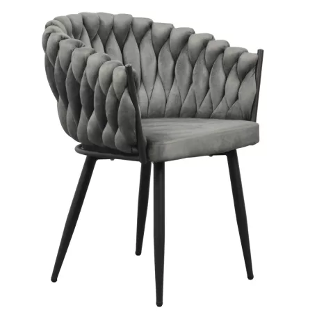 Étkezőszék, sötétszürke Velvet szövet/fekete, BLER