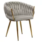 Étkezőszék, szürkésbarna Taupe Velvet szövet/gold króm arany, DEILA