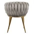 Étkezőszék, szürkésbarna Taupe Velvet szövet/gold króm arany, DEILA