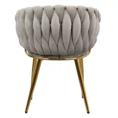  Étkezőszék, szürkésbarna Taupe Velvet szövet/gold króm arany, DEILA