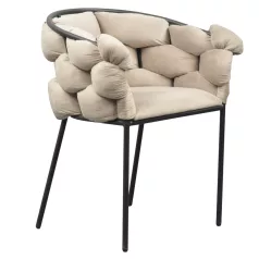   Étkezőszék, szürkésbarna Taupe Velvet szövet/fekete, DOROTA