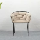 Étkezőszék, szürkésbarna Taupe Velvet szövet/fekete, DOROTA