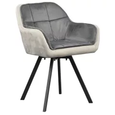 Forgó étkezőszék, szürke Velvet szövet, FLER