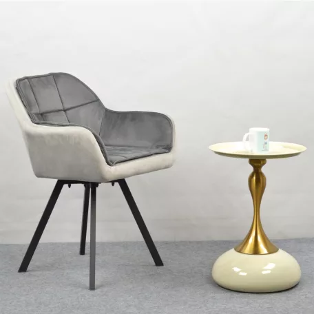 Forgó étkezőszék, szürke Velvet szövet, FLER