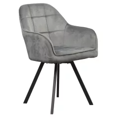 Forgó étkezőszék, sötétszürke Velvet szövet, SAMANTA