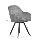 Forgó étkezőszék, sötétszürke Velvet szövet, SAMANTA