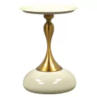 Kisasztal, fehér Ivory/arany, FEJ