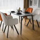 Étkezőasztal, szürke/fekete, 121x71 cm, FLORENC TYP 1