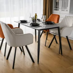 Étkezőasztal, szürke/fekete, 121x71 cm, FLORENC TYP 1