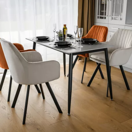 Étkezőasztal, szürke/fekete, 121x71 cm, FLORENC TYP 1