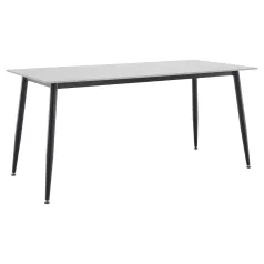   Étkezőasztal, fehér márvány/fekete, 160x80 cm, FLORENC TYP 2