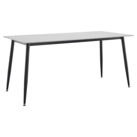 Étkezőasztal, fehér márvány/fekete, 160x80 cm, FLORENC TYP 2
